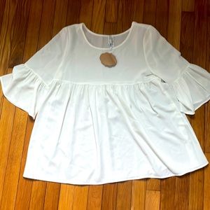 MOA brand lightweight white blouse size Large